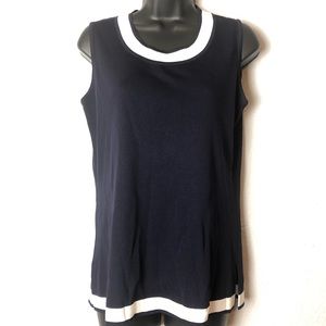 Exclusively MISOOK navy white tank blouse …